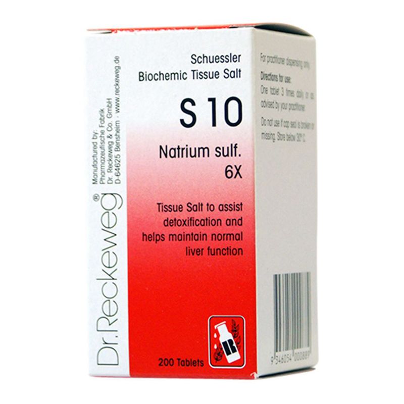 S10 Natrium Sulph 6x 200 Tabs-Reckeweg Tissue Salts-Matakana Pharmacy