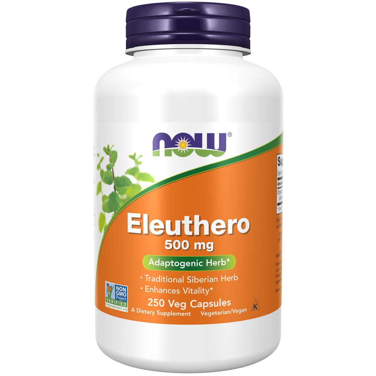 Eleuthero 500mg 250s-NOW Supplements-Matakana Pharmacy