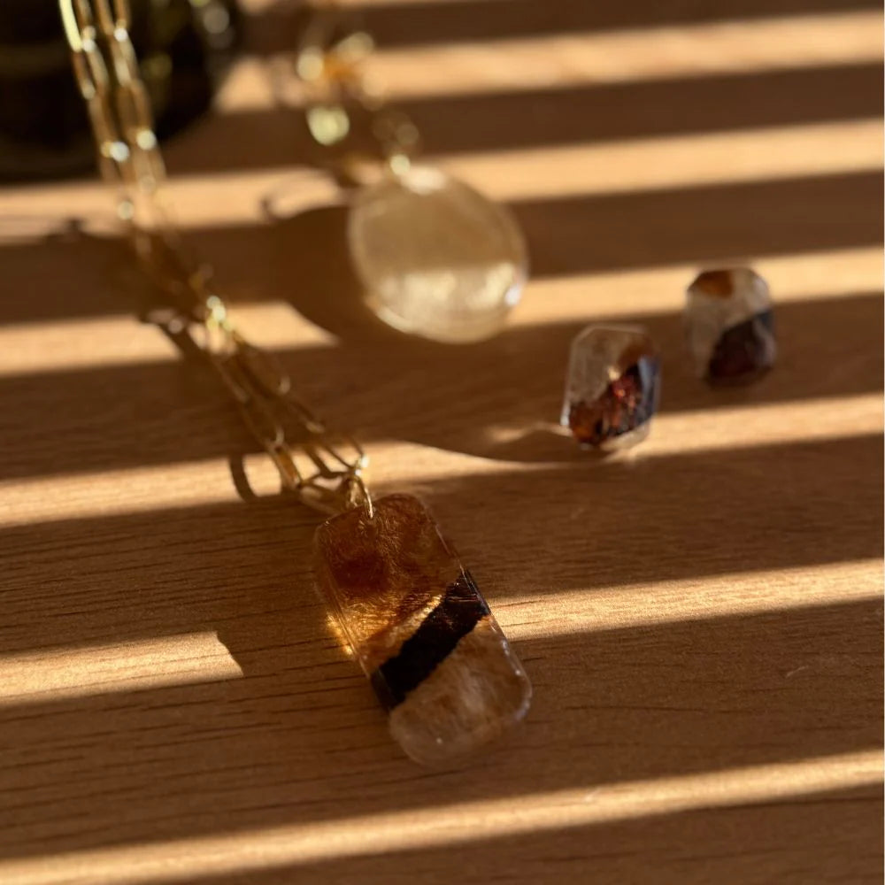 Necklace - Emeline - Rectangle Tapa-Koloa Jewellery-Matakana Pharmacy