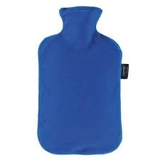 FASHY 6530-54 Hot Water Bottle +Cover Blue 2L-Matakana Pharmacy