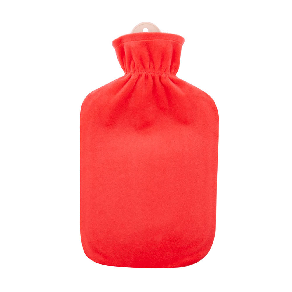 FASHY Hot Water Bottle Covered Plush Red/Orange 2L-Matakana Pharmacy