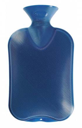 FASHY Hot Water Bottle Double Ribbed Blue 2L (L)-Matakana Pharmacy