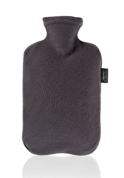 FASHY Plush Covered Embroidery Grey Hot Water Bottle 2L-Matakana Pharmacy