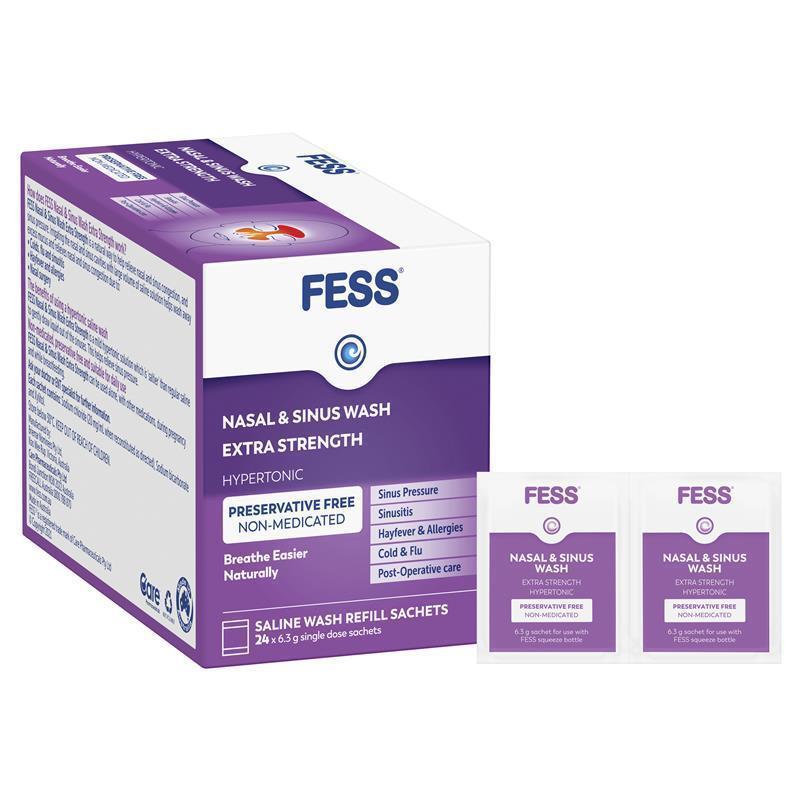 FESS Nasal & Sinus Wash Extra Strength 24sachets-Matakana Pharmacy