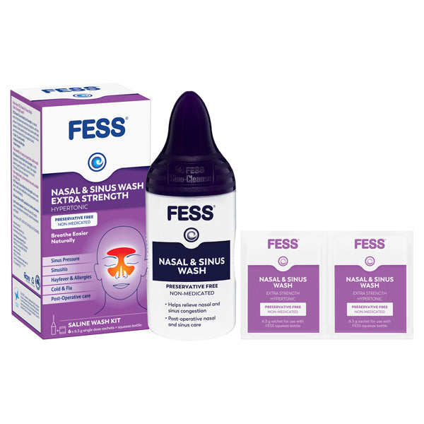 FESS Nasal & Sinus Wash Extra Strength Kit 6s-Matakana Pharmacy
