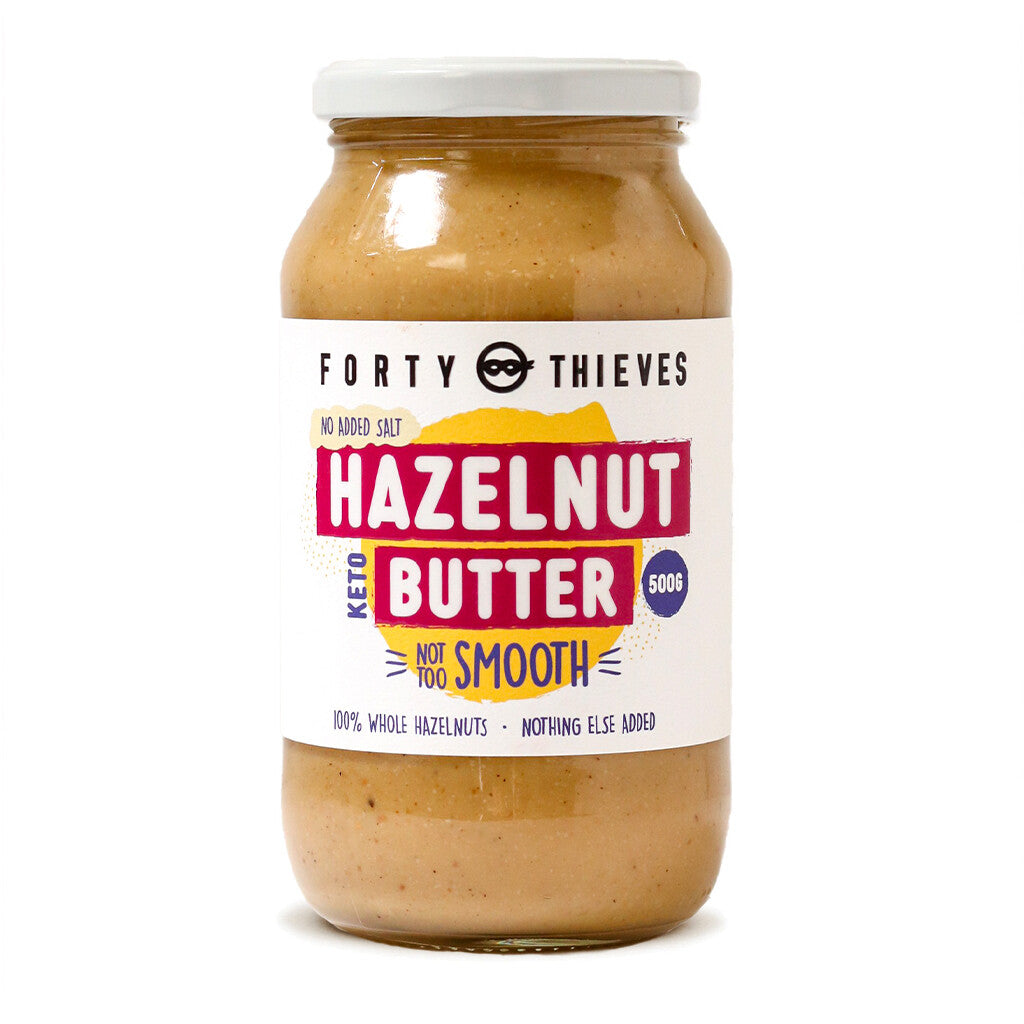 Hazelnut Butter Smooth 500g, front of the jar