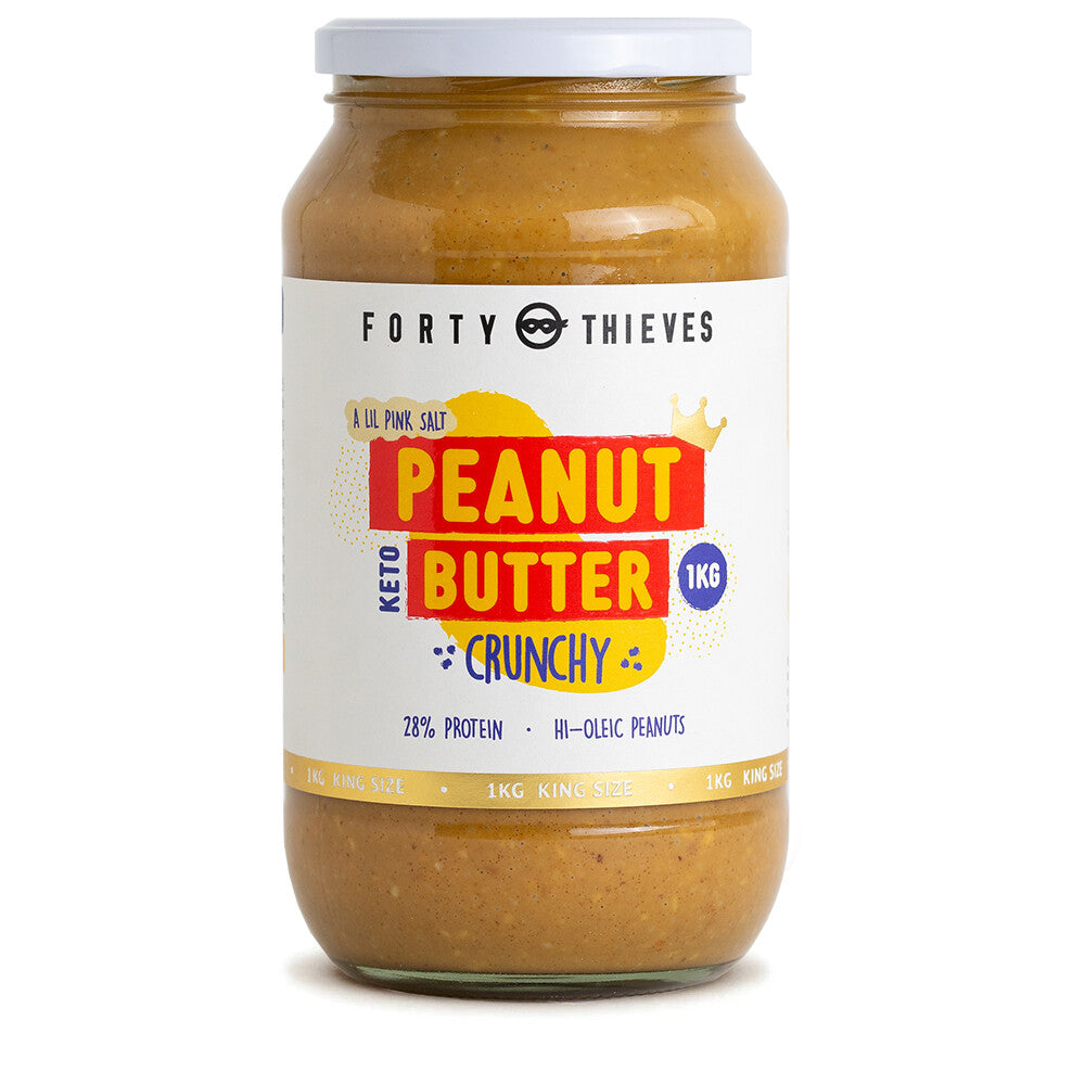 Peanut Butter Crunchy 1kg, front of the jar