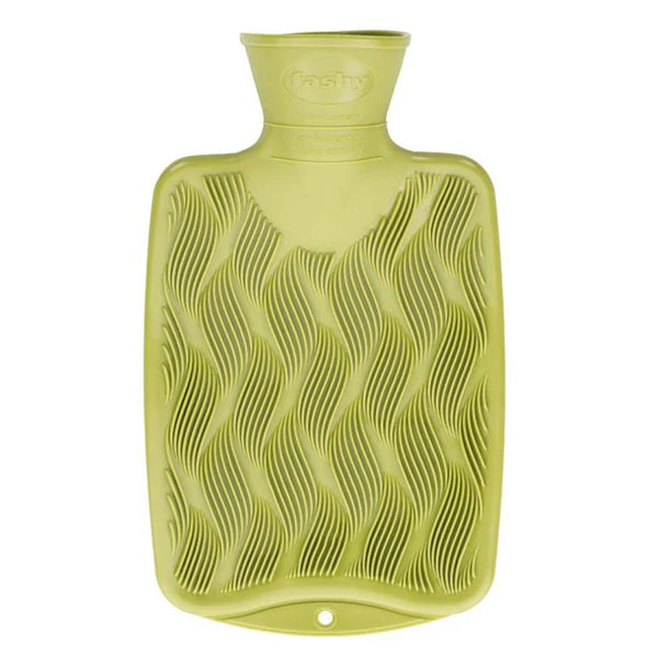 Hot Water Bottle Wavy Ribbed Green 2L-FASHY-Matakana Pharmacy