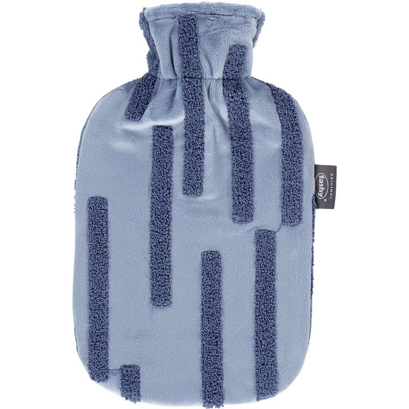 Hot Water Bottle Plush Cover 3D Embroidery Blue 2.0L-FASHY-Matakana Pharmacy