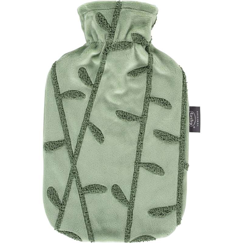 Hot Water Bottle Plush Cover 3D Embroidery Green 2.0L-FASHY-Matakana Pharmacy
