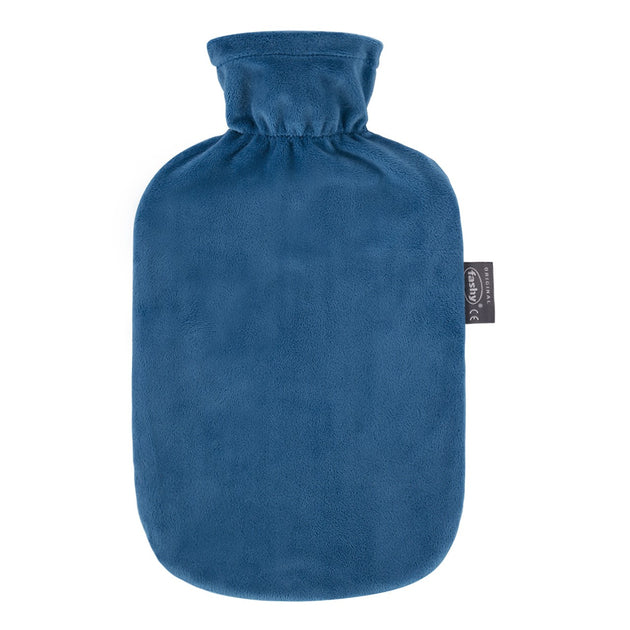 Fashy Plush Covered Embroidery Blue Hot Water Bottle 2L-Matakana Pharmacy