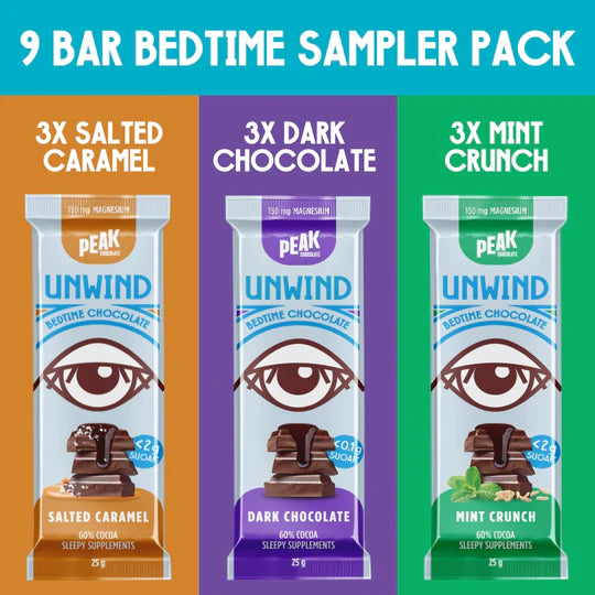 Chocolate Sample Pack Unwind 9 Pack-PEAK Chocolate-Matakana Pharmacy