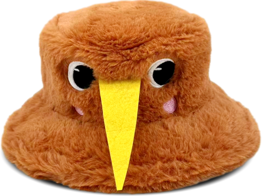 Kids Fluffy Bucket Hat One Size Kimi The Kiwi-Moana Road NZ-Matakana Pharmacy