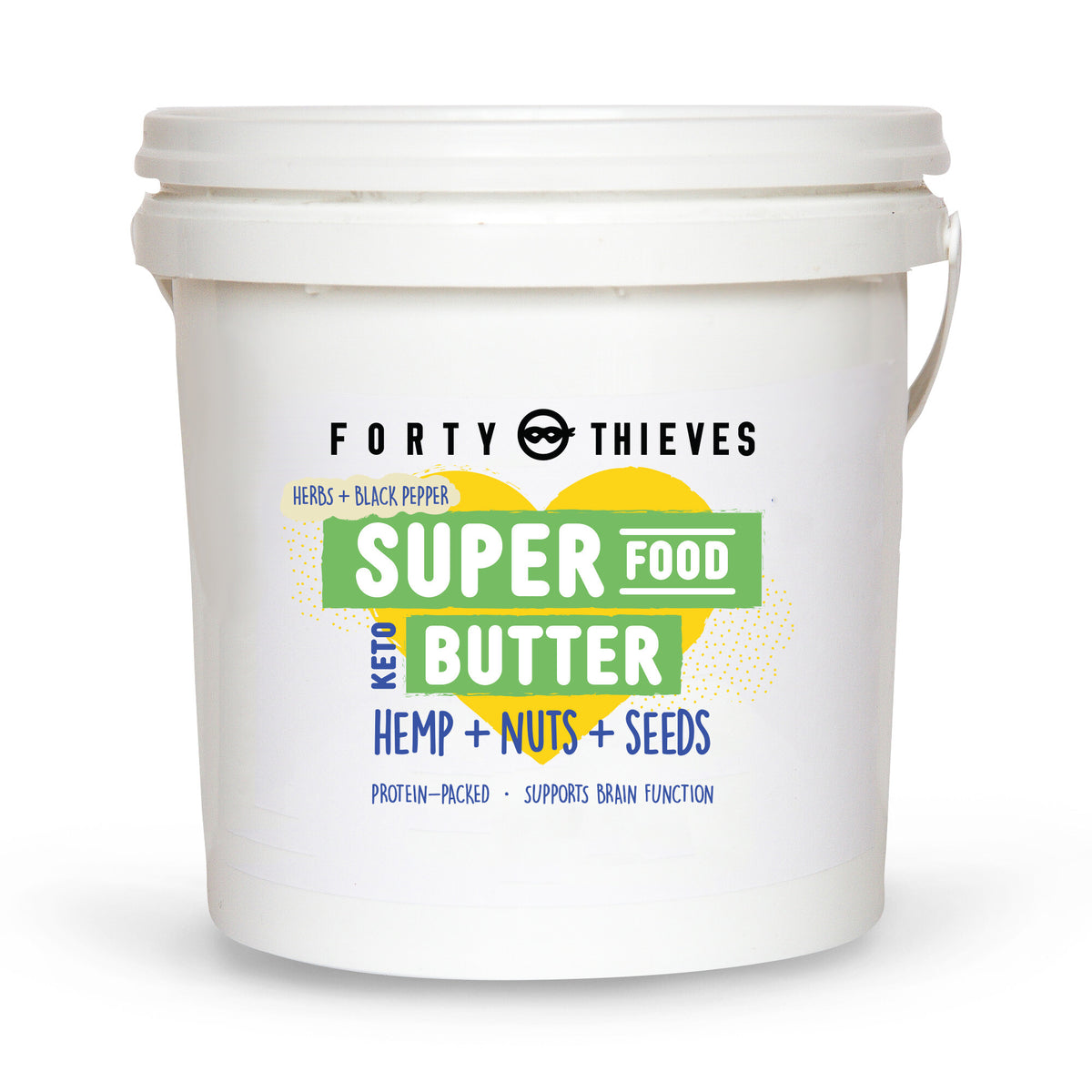 Super Food Butter: Hemp, Nut & Seeds 2kg Catering Pail, front of the catering pail