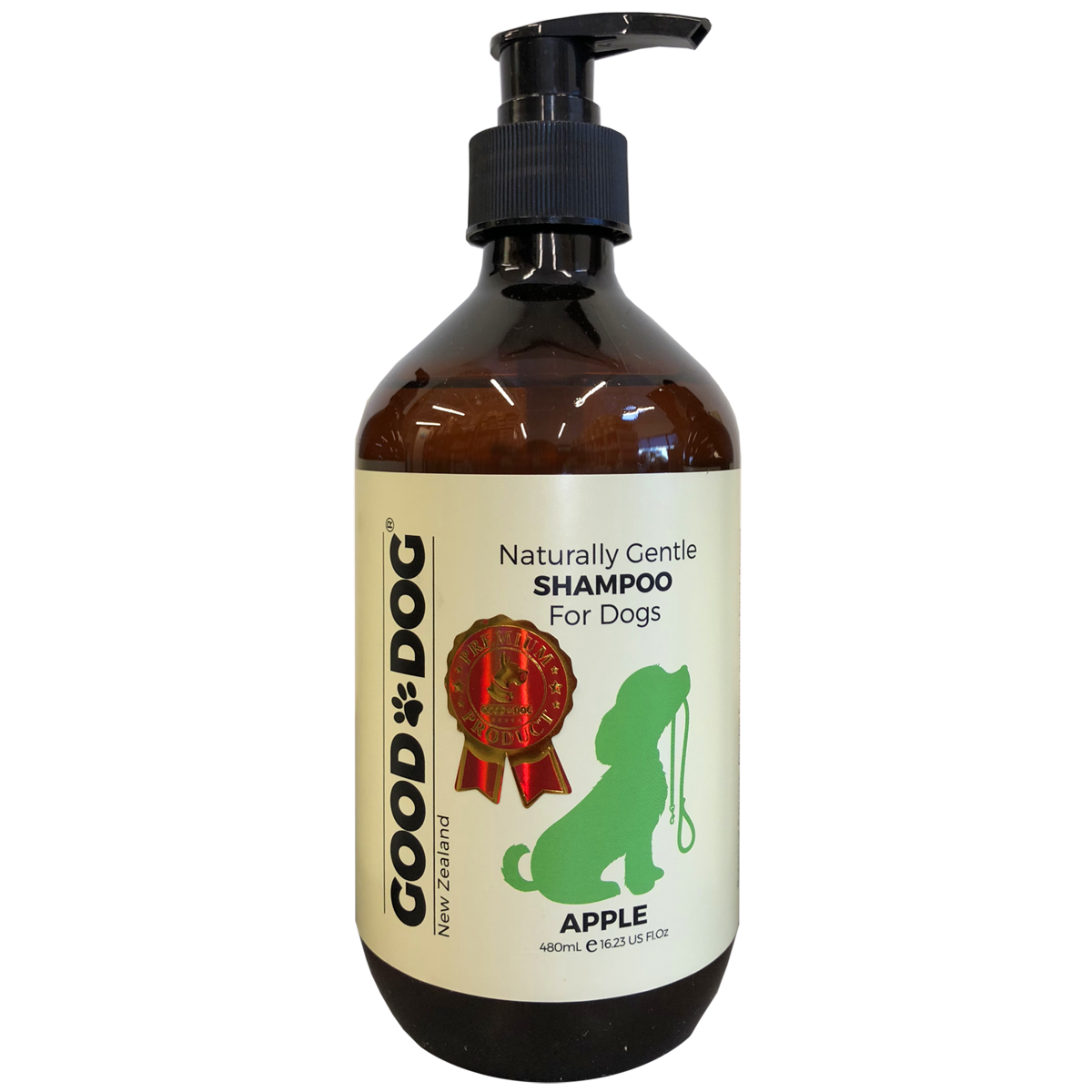 Good Dog Apple dog shampoo 480ml bottle, front of pack