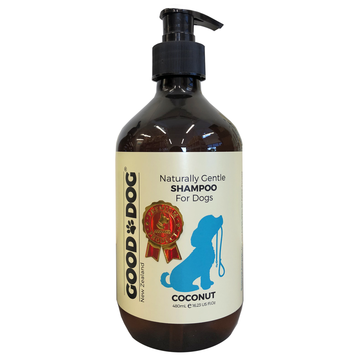 Good Dog Coconut dog shampoo 480ml bottle, front of pack