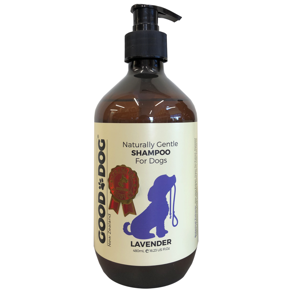 Good Dog Lavender dog shampoo 480ml bottle, front of pack