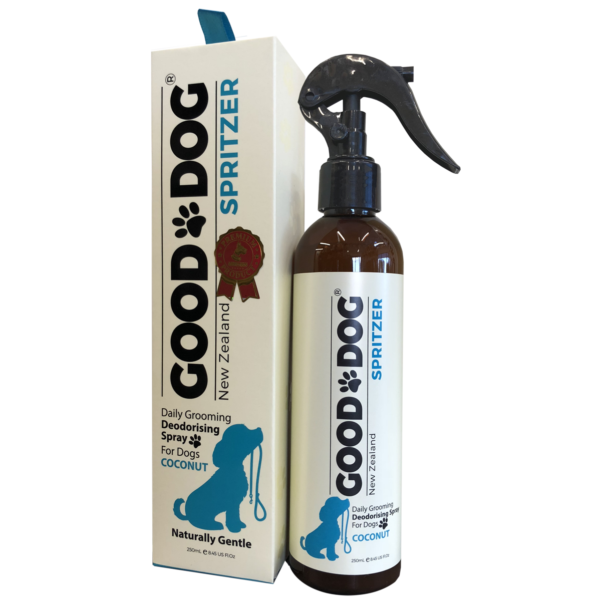 Good Dog Coconut deodorising spritzer 250ml bottle, front of pack