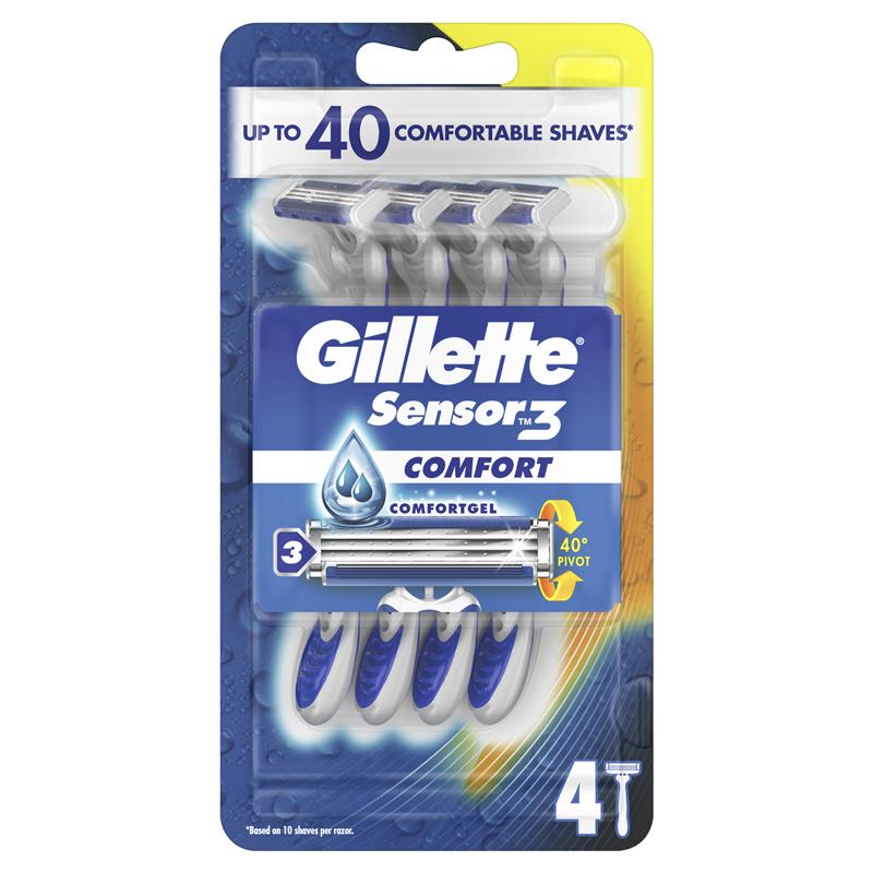 GILLETTE Sensor3 Comfort 4 pk-Matakana Pharmacy