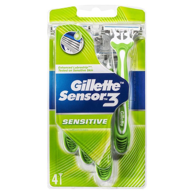 GILLETTE Sensor3 Disposable Sensitive 4 Pk-Matakana Pharmacy