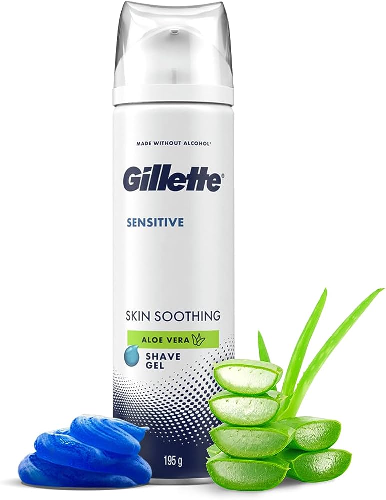 GILLETTE Shave Gel Sensitive 195g-Matakana Pharmacy