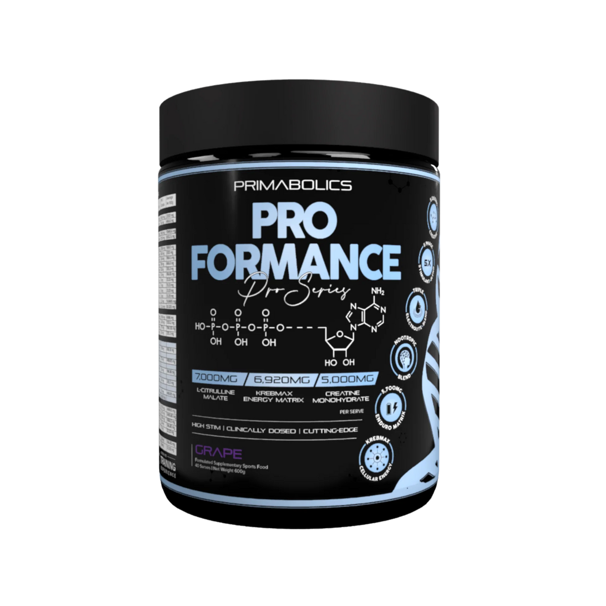 Pro Performance Pre Workout Grape Powder-Primabolics-Matakana Pharmacy