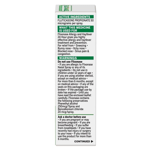 Flixonase 24hour Nasal Spray 120 Sprays-GSK-Matakana Pharmacy