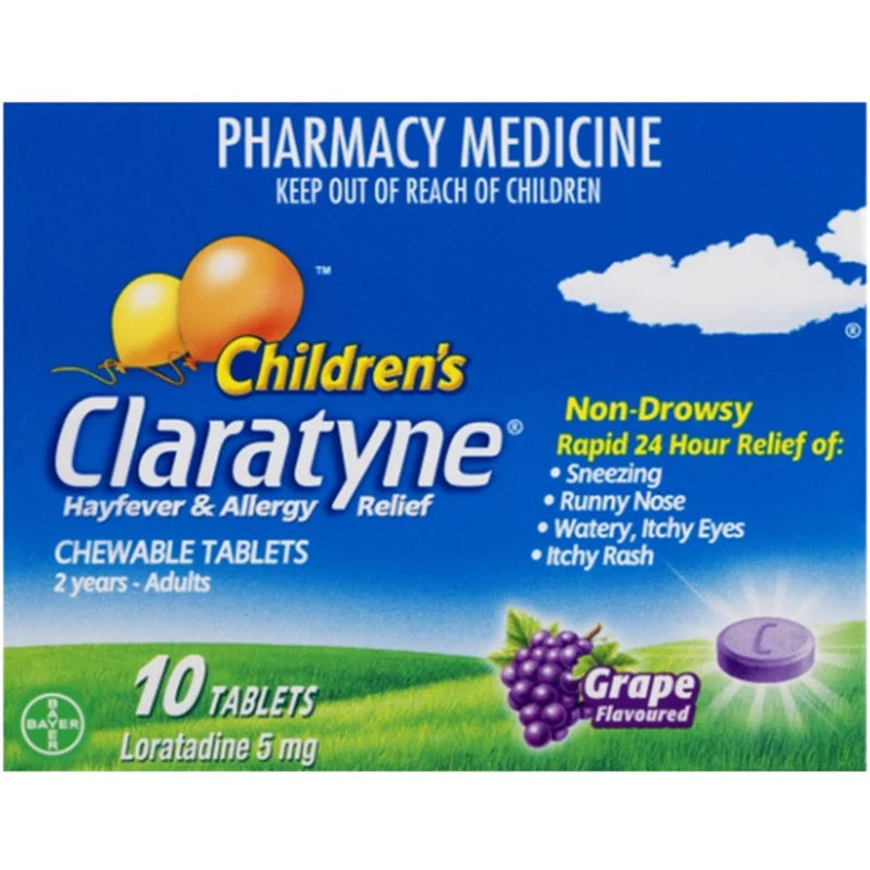 Claratyne Child Grape Tabs 5mg 10s-Bayer-Matakana Pharmacy