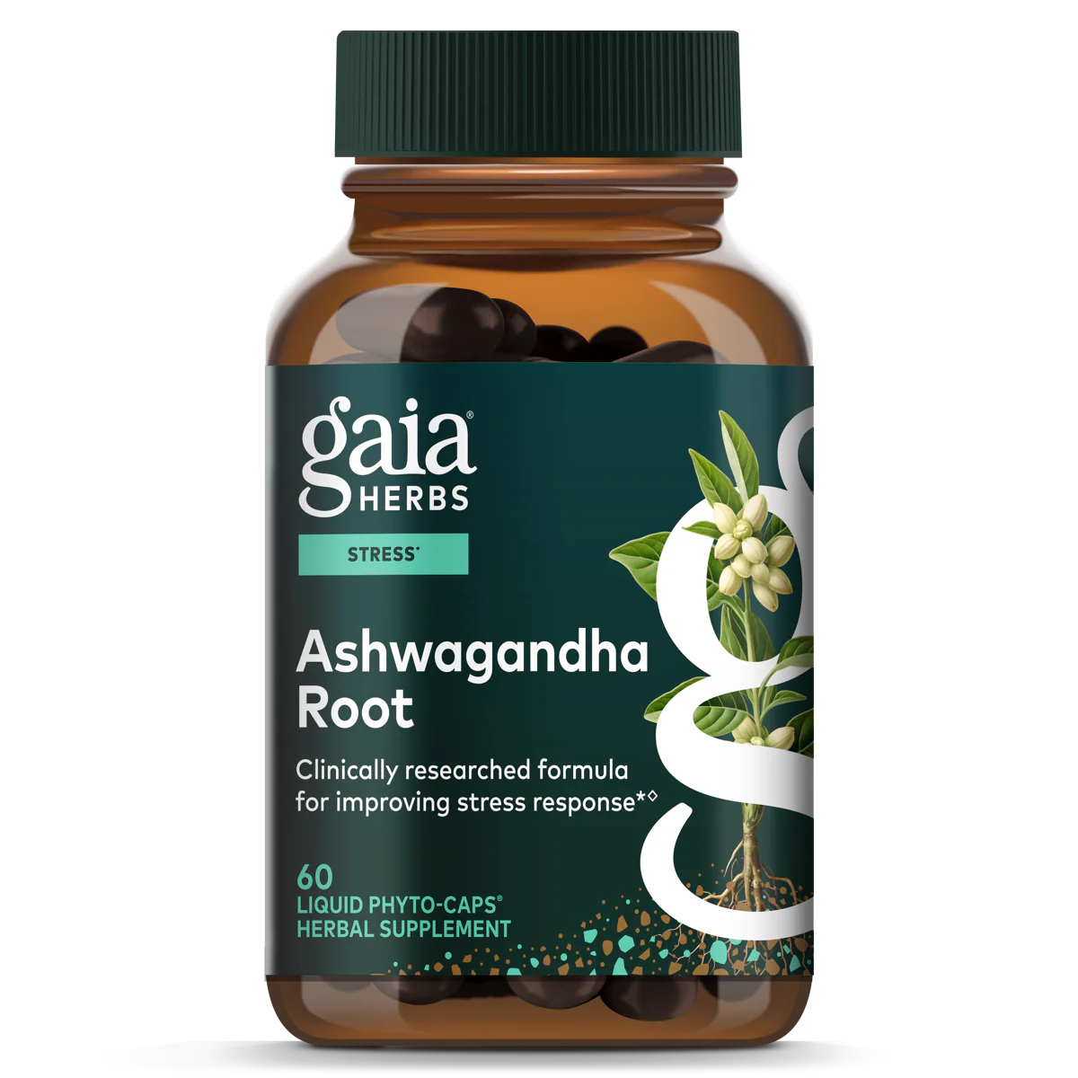Gaia Herbs Ashwagandha Root, front of pack