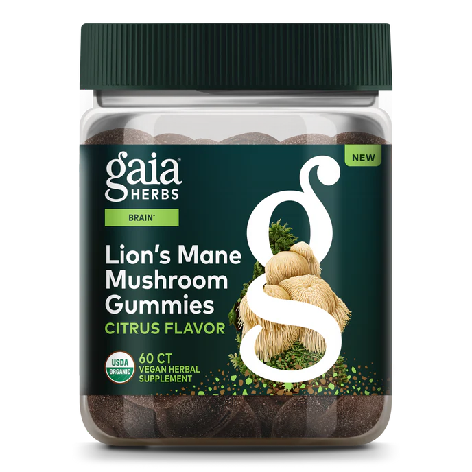 Gaia Herbs Lion's Mane Gummies, front of pack