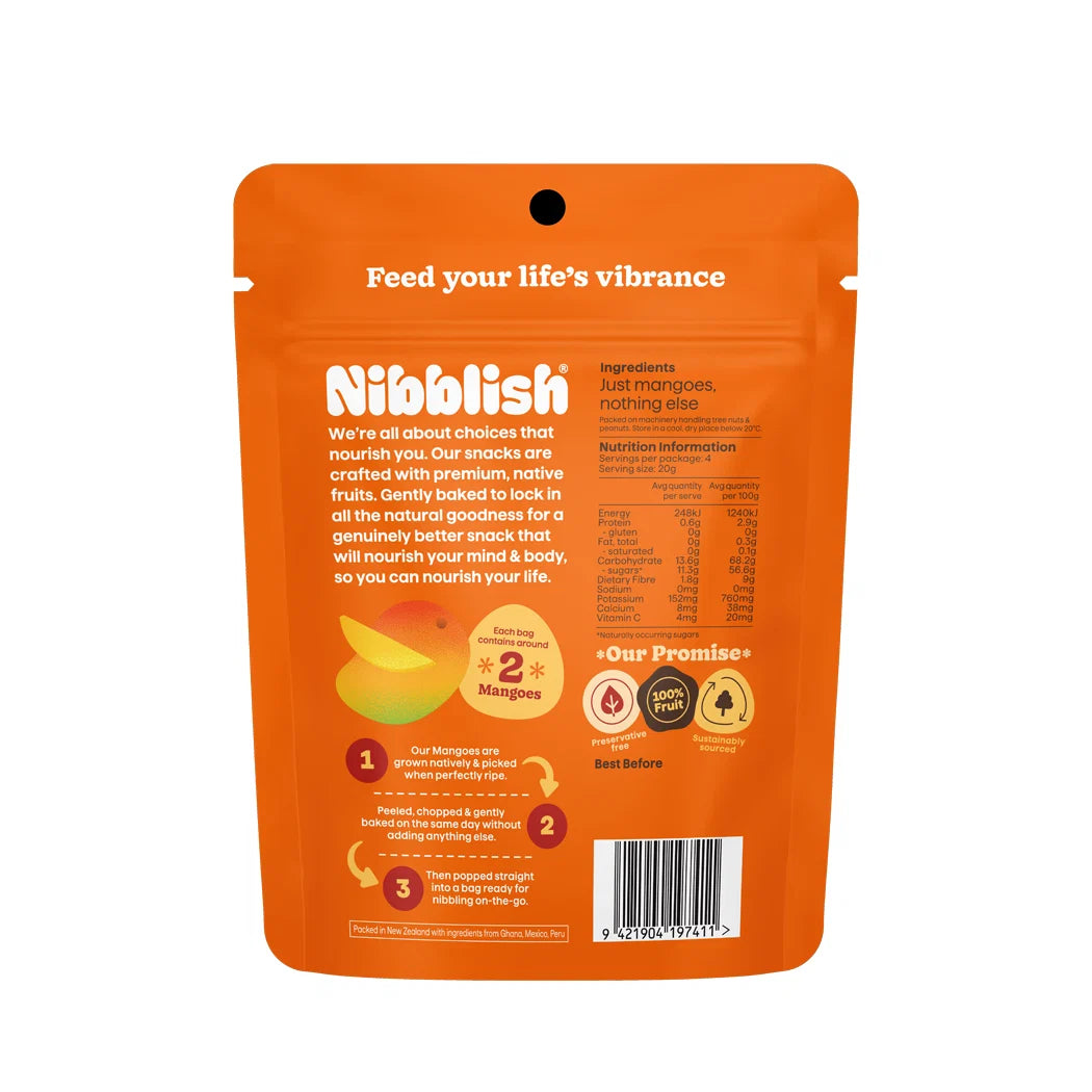Gently Baked Mango 80g | Nibblish-Nibblish-Matakana Pharmacy