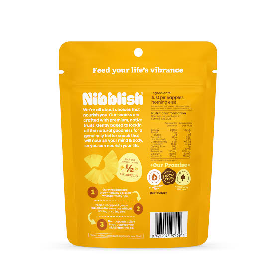 Gently Baked Pineapple 80g | Nibblish-Nibblish-Matakana Pharmacy