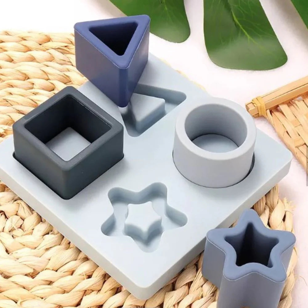 Silicone Geo Toy Bamboo Base Blue Pink-Nil-Matakana Pharmacy