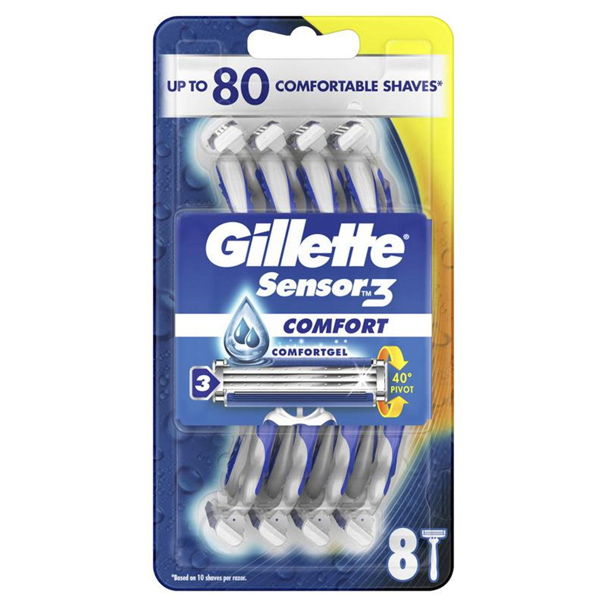 Gillette Sensor3 Disposable Razors 8pk-Matakana Pharmacy