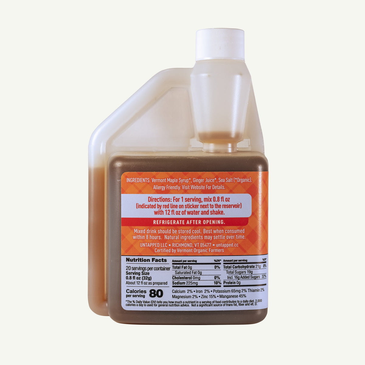 UnTapped Mapleaid Ginger Electrolyte + Carb 20 serving Bulk Bottle