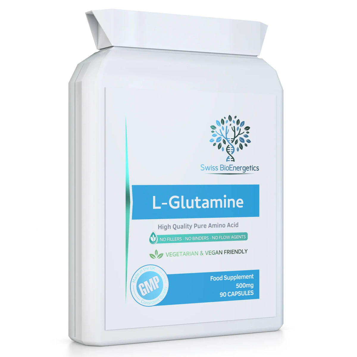 L-Glutamine 500mg 90 Capsules-Swiss Bioenergetics-Matakana Pharmacy