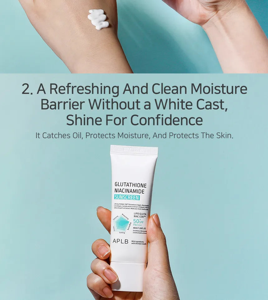 Glutathione Niacinamide Sunscreen SPF50+ PA++++ 40ml-APLB-Matakana Pharmacy