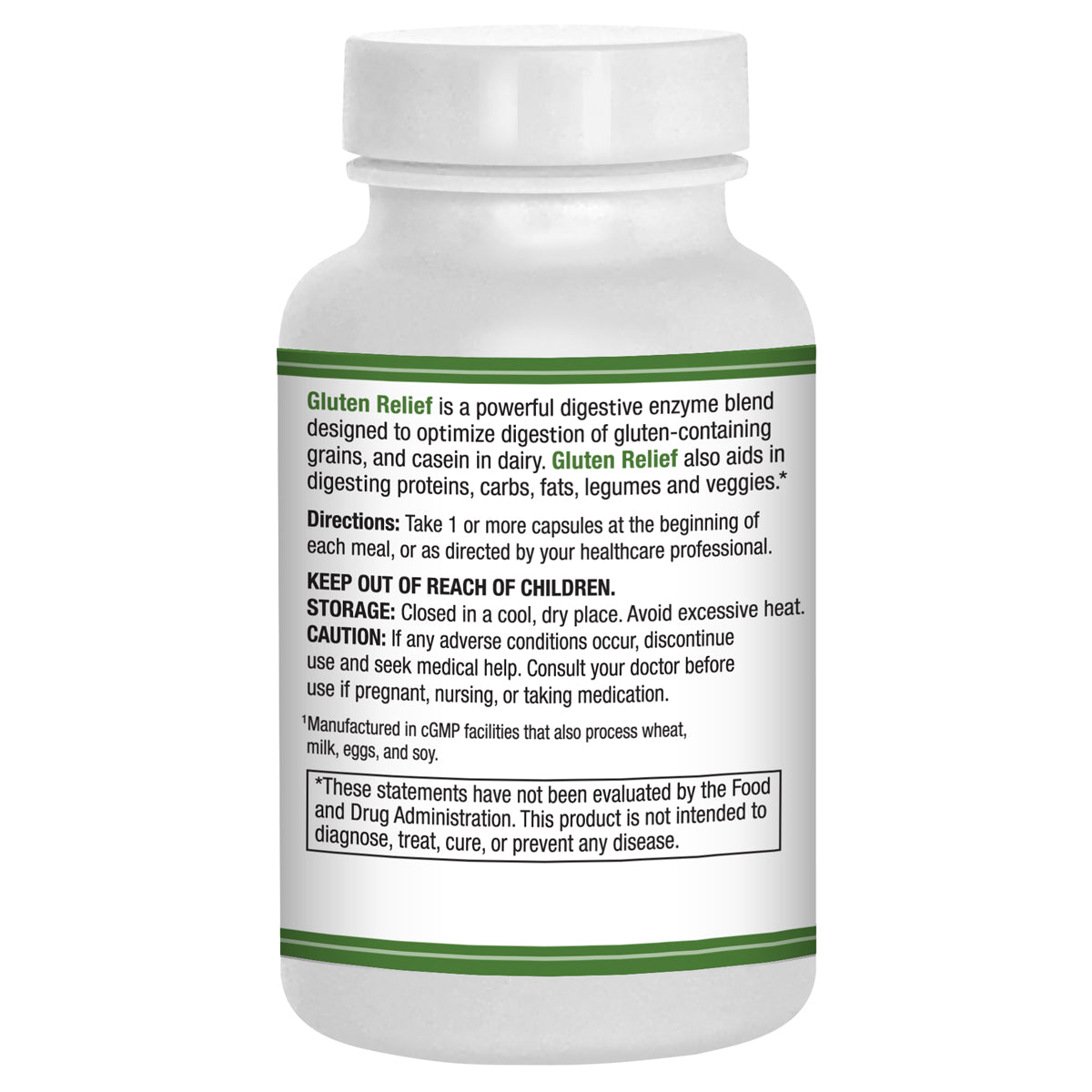 Image of GlutenRelief Plus 90caps directions