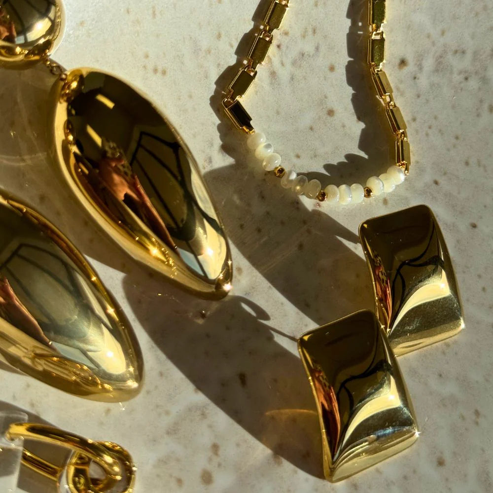 Earrings - Tabular Gold-Queen Of The Foxes-Matakana Pharmacy