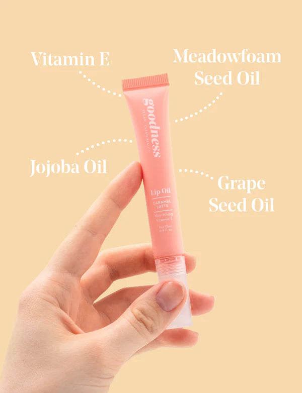 Be Lush Lip Oil Caramel Latte 12ml-Matakana Pharmacy