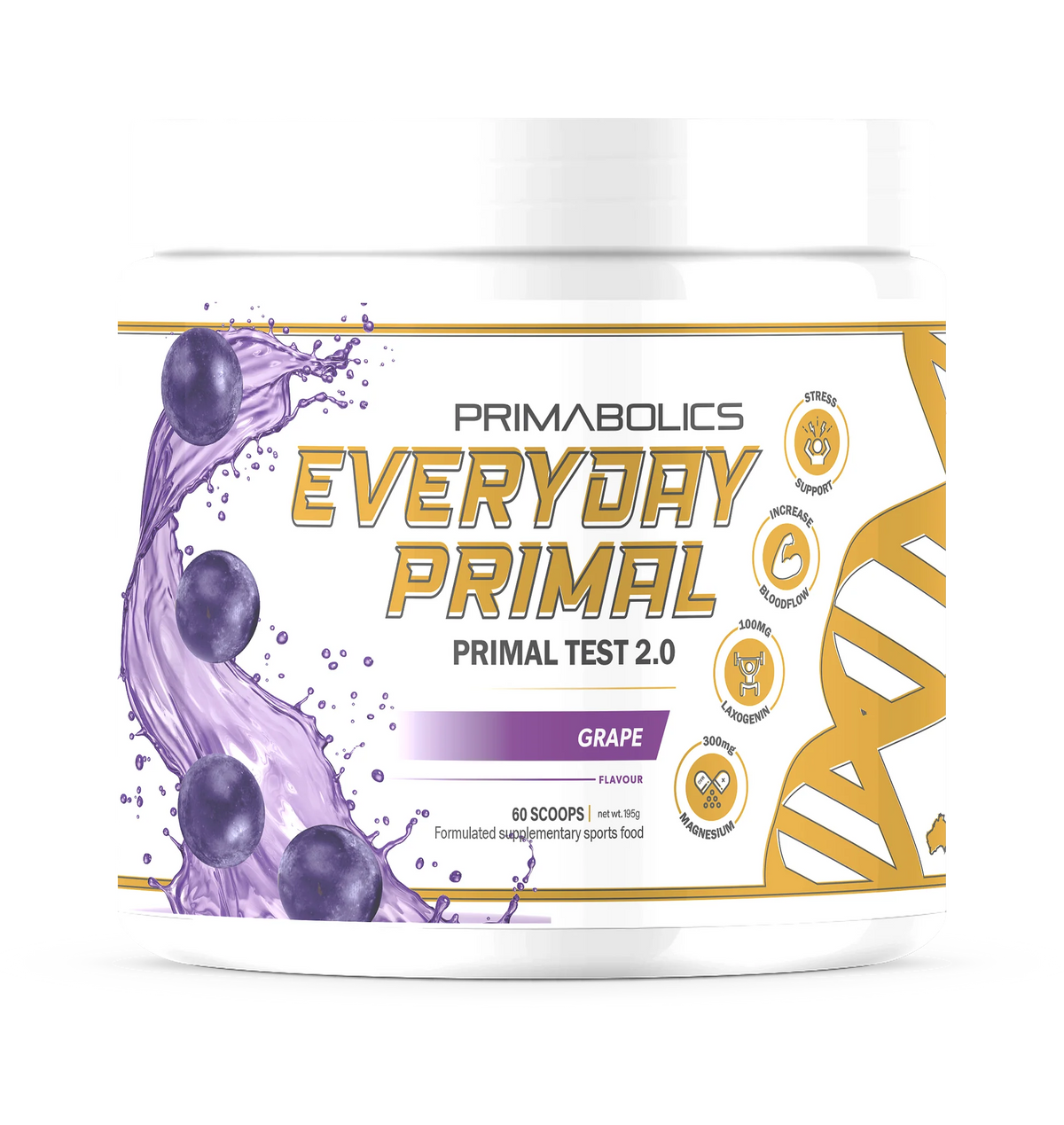 Everyday Primal Test Booster Grape 195g-Primabolics-Matakana Pharmacy