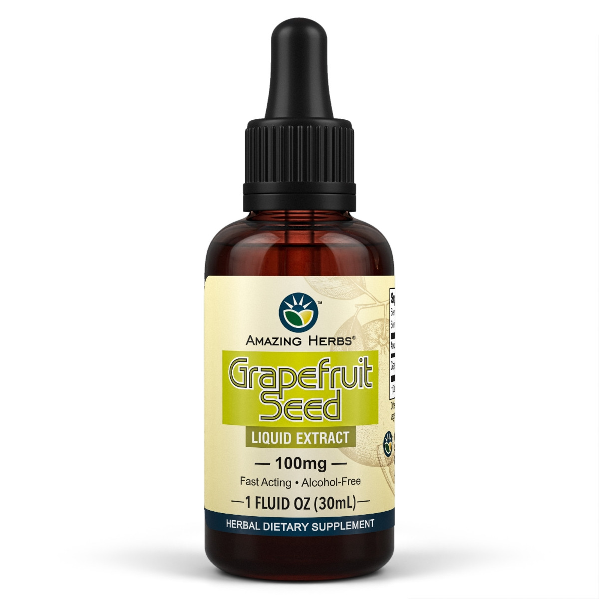Image of glass bottle with dropper of Grapefruit Seed Liquid Extract 30ml
