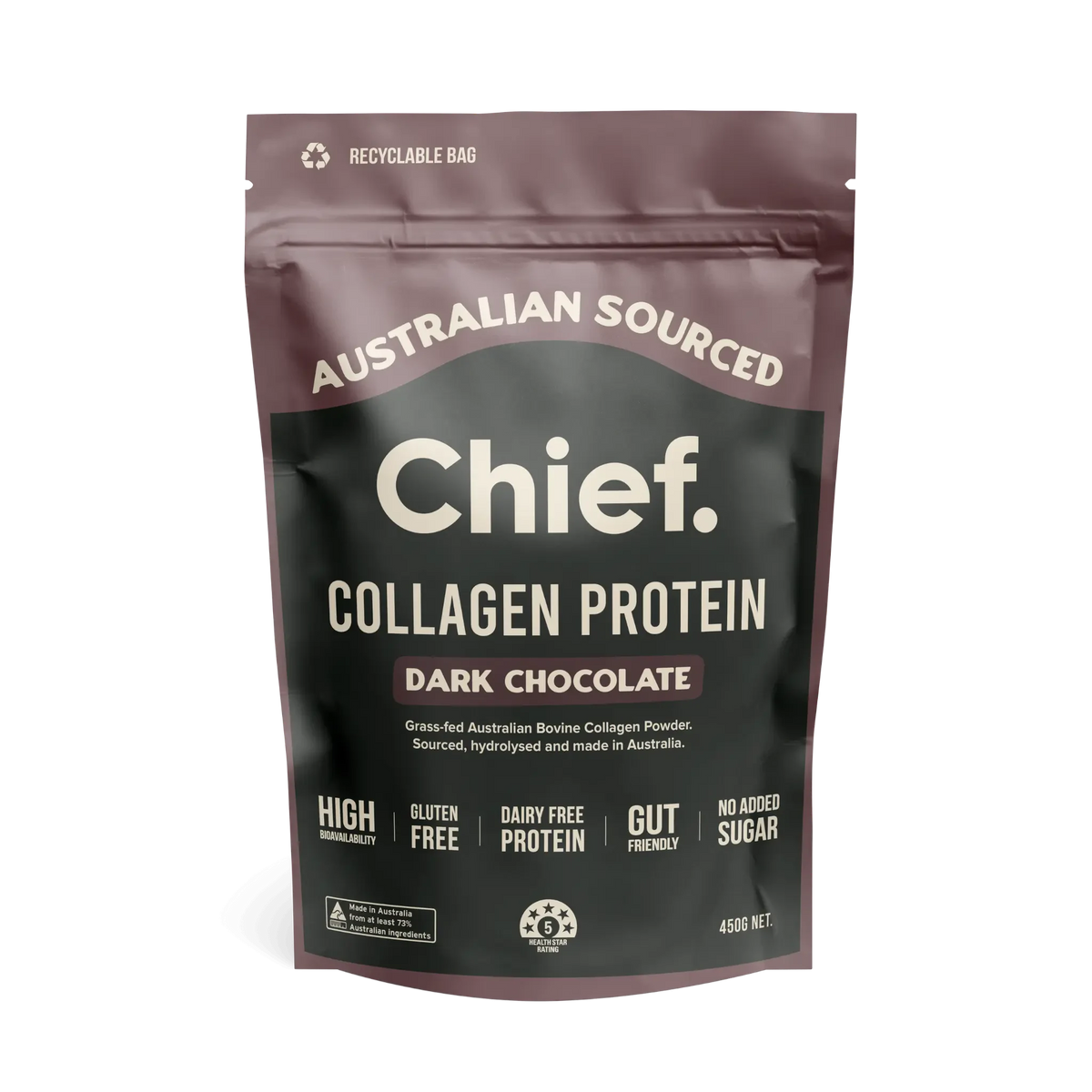 Collagen Protein Dark Chocolate Powder 450g-Chief-Matakana Pharmacy