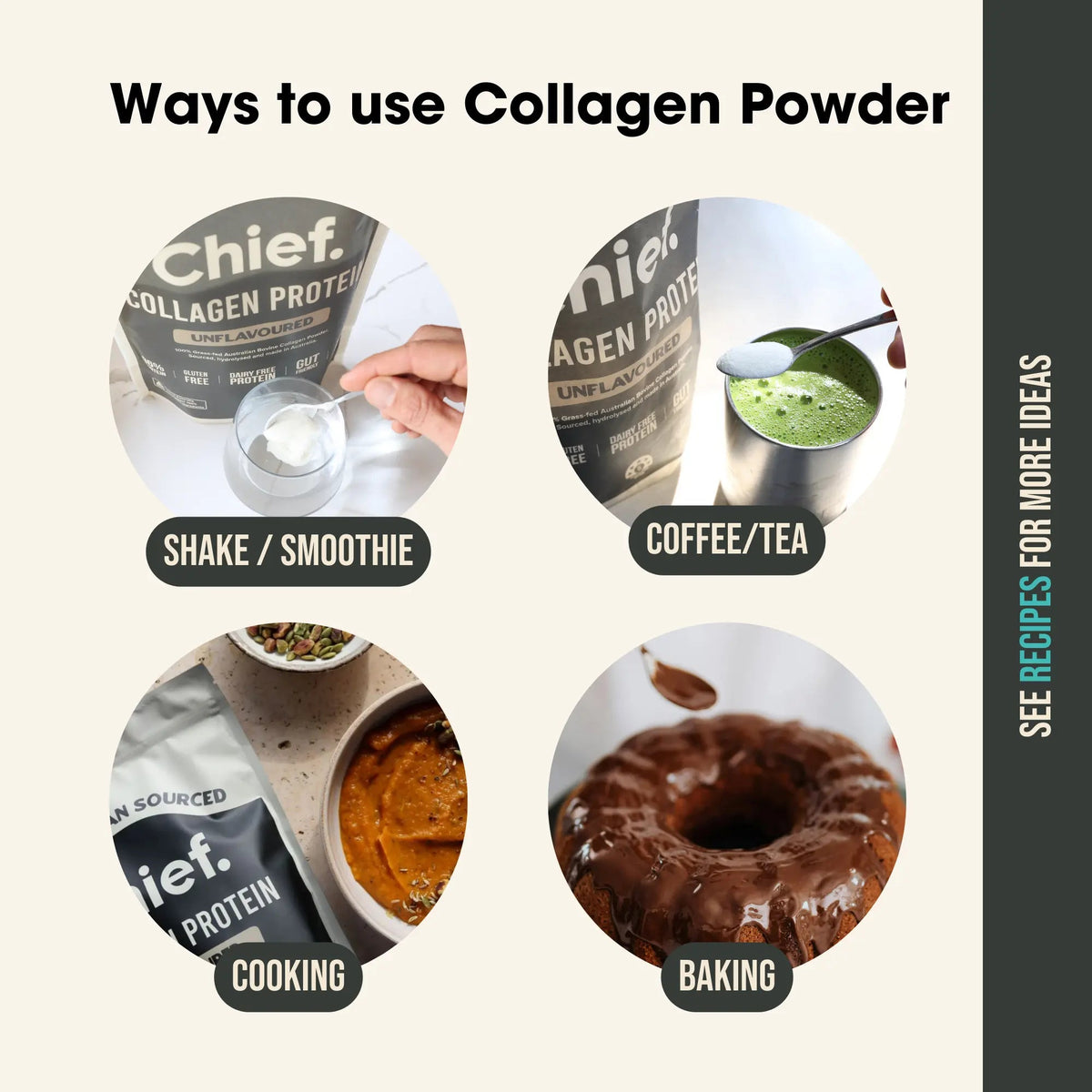 Collagen Protein Unflavoured Powder 450g-Chief-Matakana Pharmacy