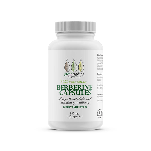 Berberine 120 Veggie Capsules 500mg-Green Trading-Matakana Pharmacy