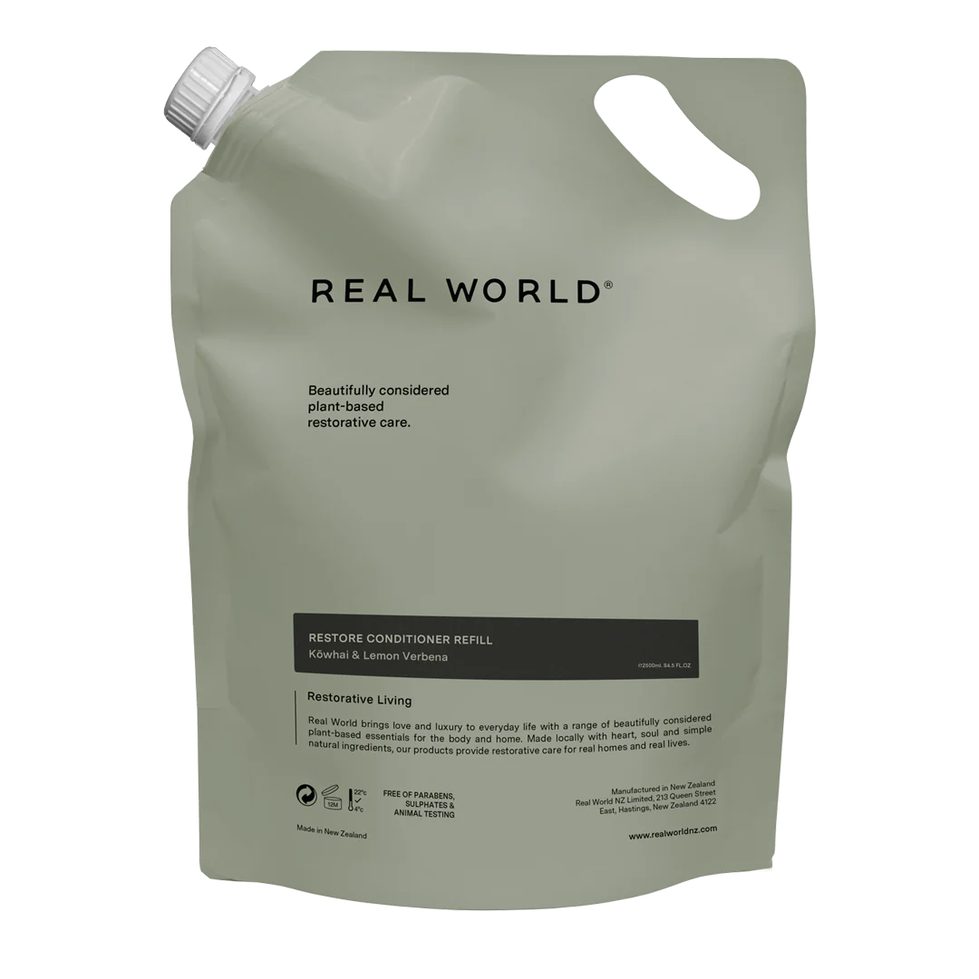 Kowhai & Lemon Verbena Conditioner Refill 2.5L-Real World-Matakana Pharmacy