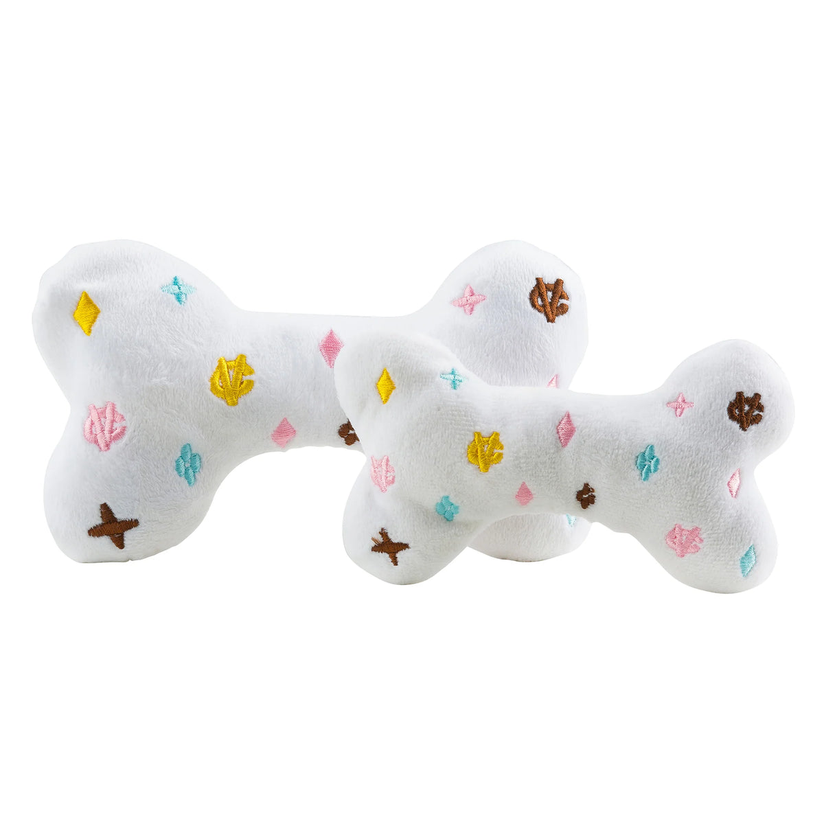 White Chewy Vuiton Bones Squeaker Dog Toy Large-Haute Diggity Dog-Matakana Pharmacy