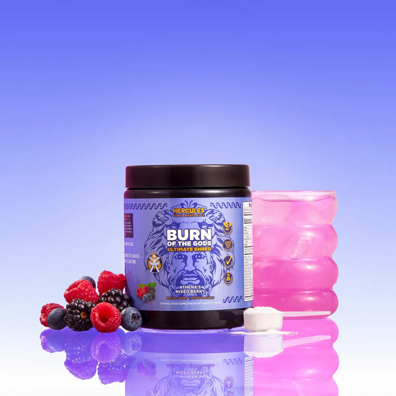 Burn of the Gods Fat Burner Mixed Berry 100g-Hercules-Matakana Pharmacy