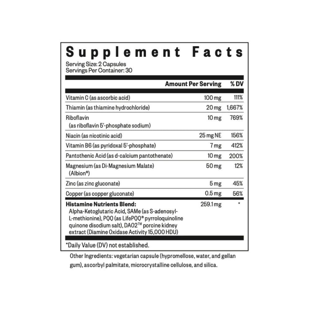 Histamine Nutrients 60 Capsules-Seeking Health-Matakana Pharmacy