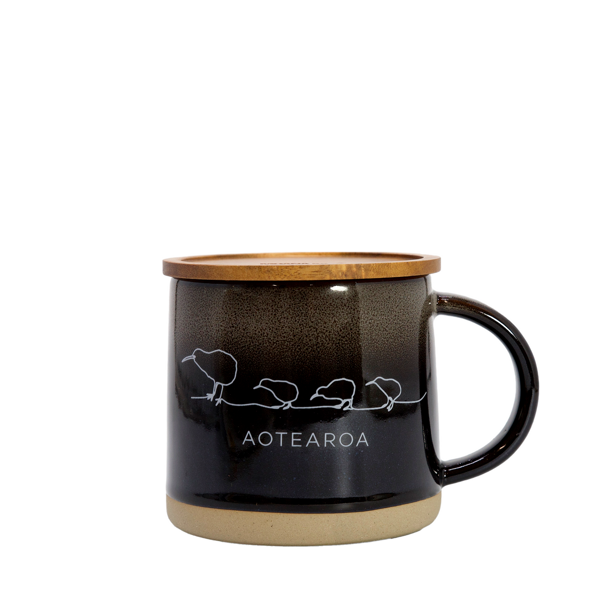 Glazed Ceramic Mug Kiwi Black-Matakana Pharmacy